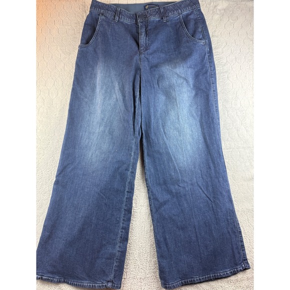 Democracy Denim - Democracy "Ab"solution Wide Leg Cropped Jeans Women 16W Blue Denim